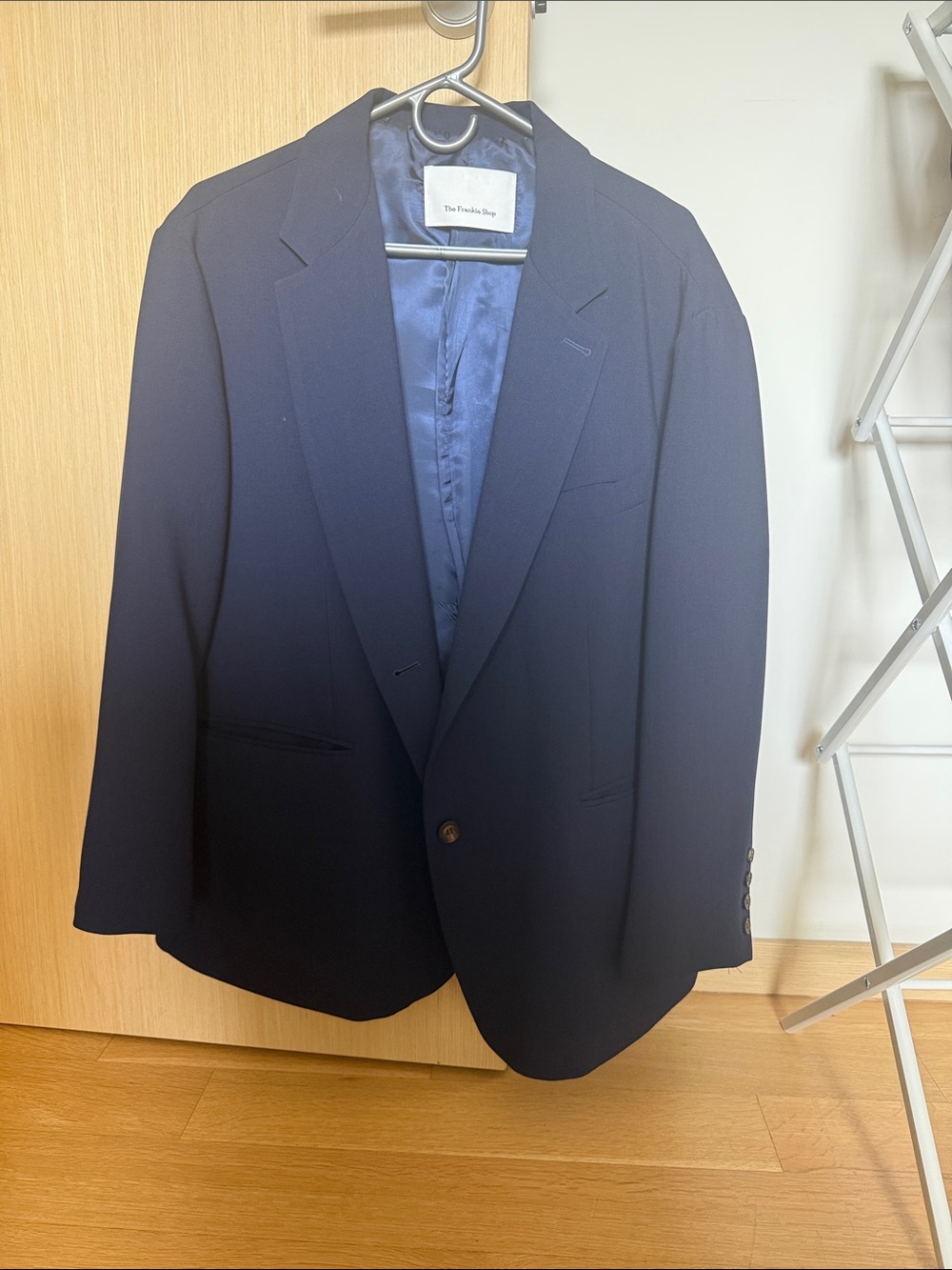 Frankie Shop Bea Navy Single-Breasted Blazer